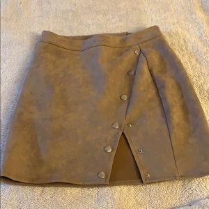 Missguided suede-like tan mini skirt